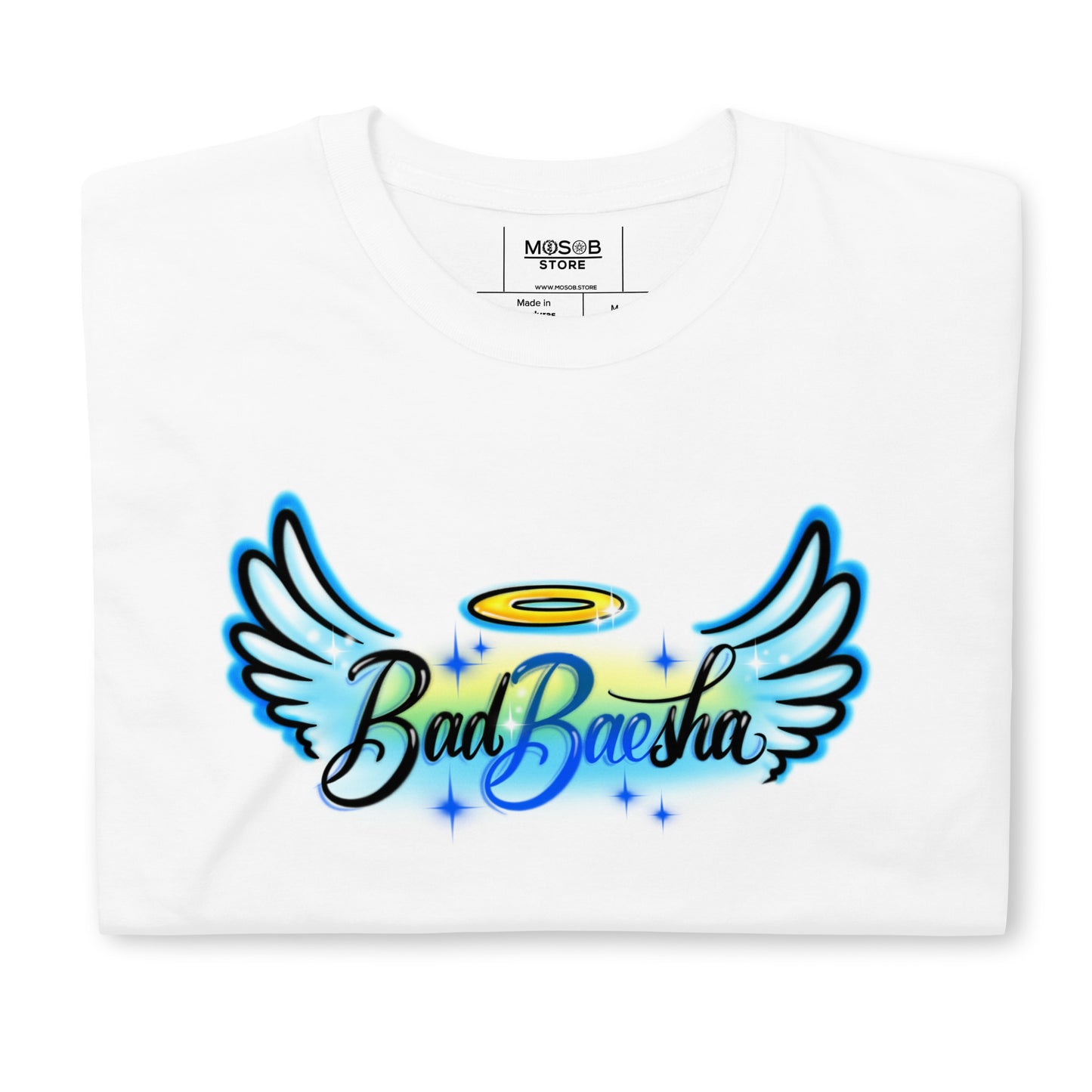 BadBaesha White blue T-Shirt